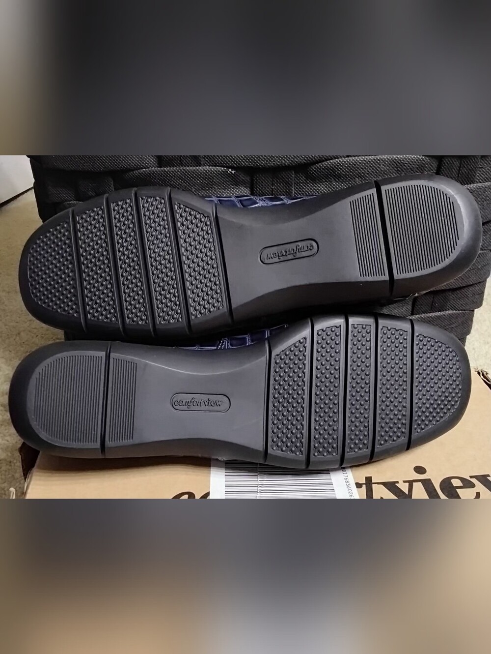 Comfortview Leisa Croc-Embossed Slip-On Flat Loafers, Navy, Size 9 - Picture 6 of 6